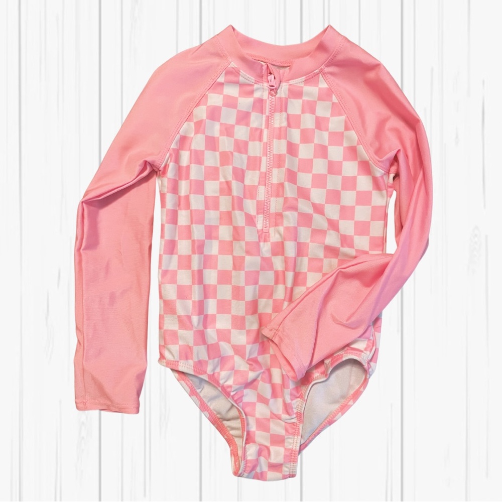 Pink Checkered Bathing Suit